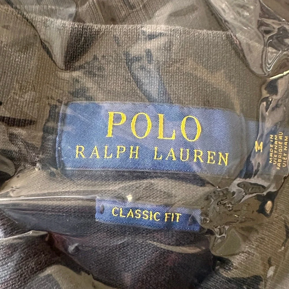 Polo Ralph Lauren Mens SZ MED Black Classic Fit Long Sleeve Crest‎ Polo Shirt